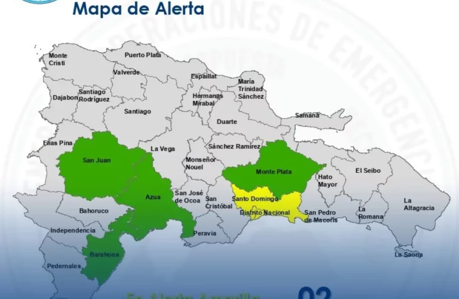 COE eleva a amarilla la alerta para el Gran Santo Domingo por fuertes lluvias