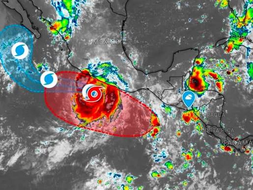 Huracán Polo se debilita a categoría 4 frente a Baja California Sur