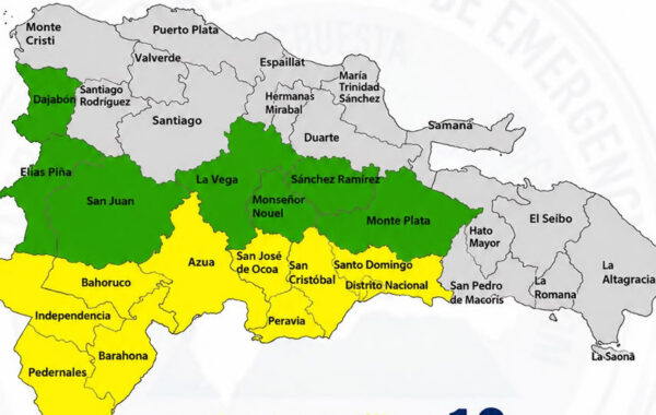 COE mantiene 17 provincias en alerta amarilla y verde por las lluvias