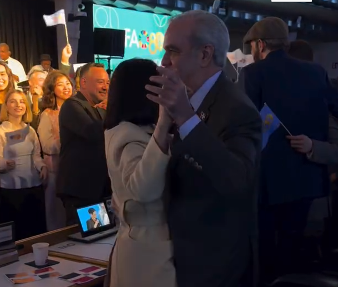 ¡Con merengue y alegría! Abinader y Raquel Arbaje ponen ritmo al cierre del Foro de la FAO