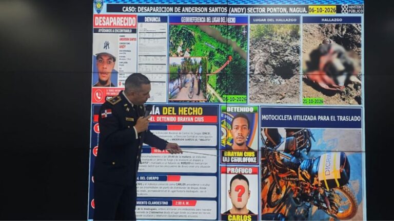 Policía encuentra enterrado el cuerpo de Anderson Santos en Nagua y busca a presunto implicado en su muerte
